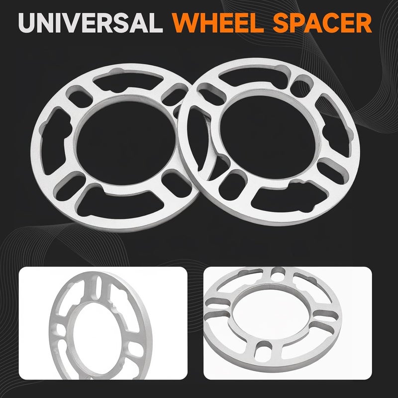 LUJIANI Store 2 Pack Universal Wheel Spacers, 0.39" (10mm) Thick Die Cast Replacement Wheel Spacer for 4 & 5 Lugs Wheels/Rims, Fits 98 to 120mm Multiple Bolts Pattern, 4x100, 4x108, 4x110, 5x114.3, 5x120 - Image 4